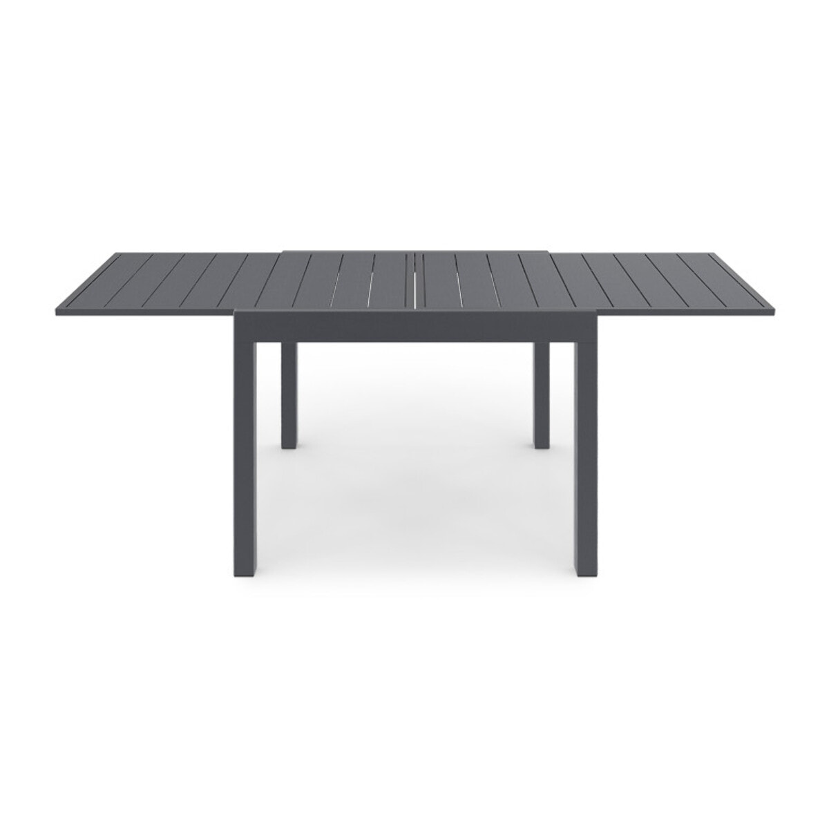 Table de jardin extensible en polywood gris anthracite 90-180cm