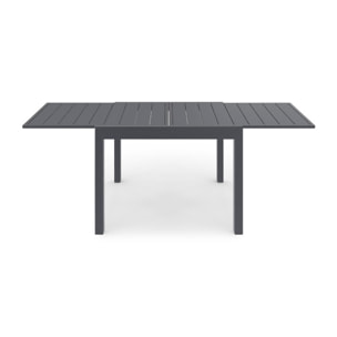 Table de jardin extensible en polywood gris anthracite 90-180cm