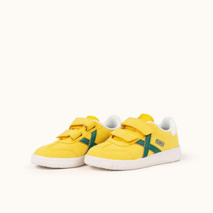 Zapatillas Infantiles Amarillas con Velcro y Detalles en Verde MUNICH MINI BARRU VCO 21