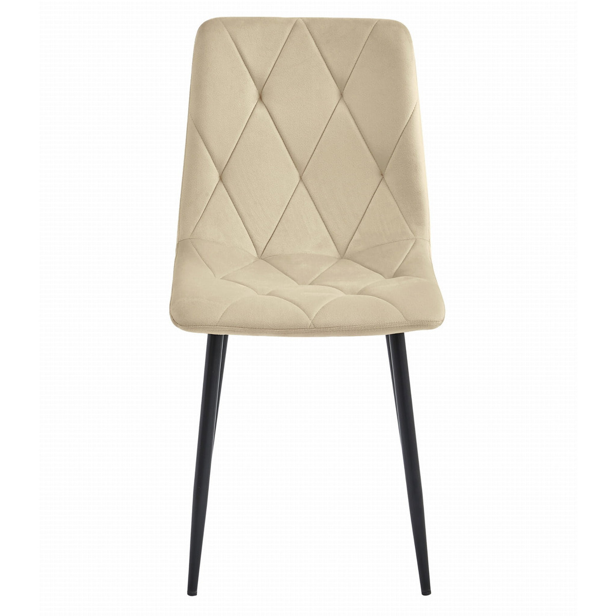 Sedia Libra in velluto beige con gambe nere