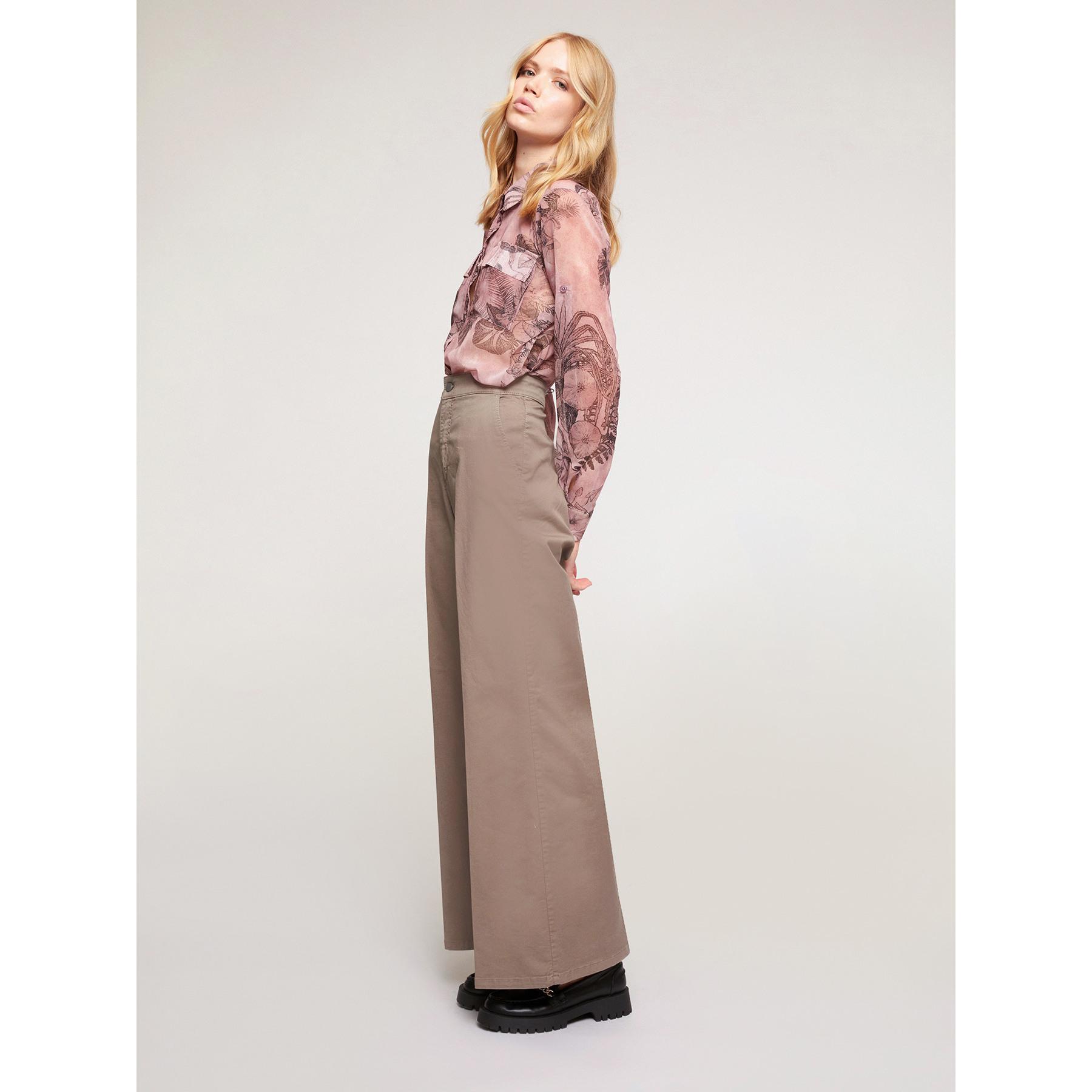 Motivi - Pantaloni wide leg in cotone - Verde