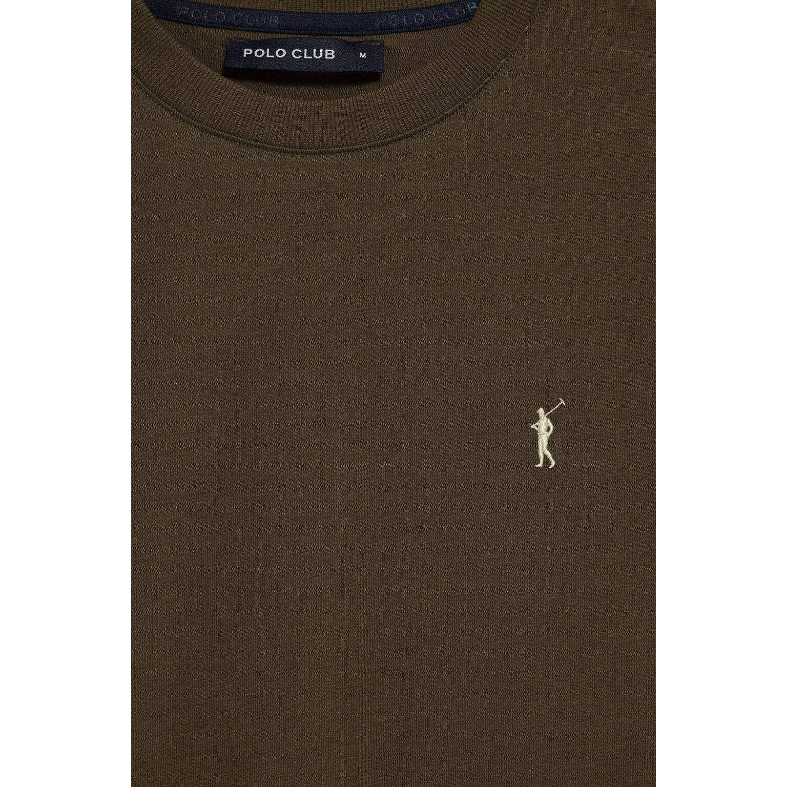 Maglietta kaki a girocollo e ricamo Rigby Go