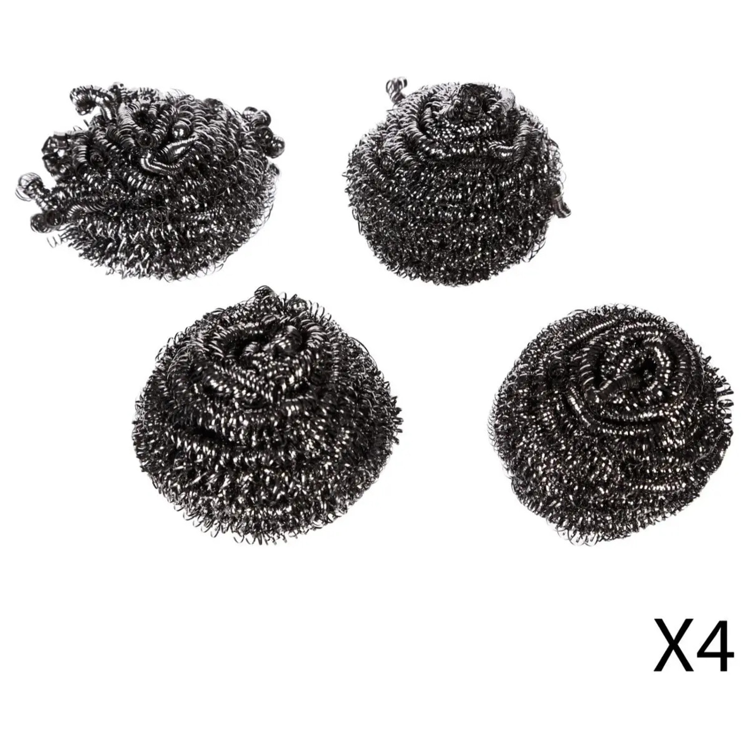 4 tampons à récurer acier