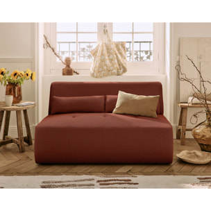 Onyx - canapé droit 2 places - en tissu mailles 3D - Terracotta