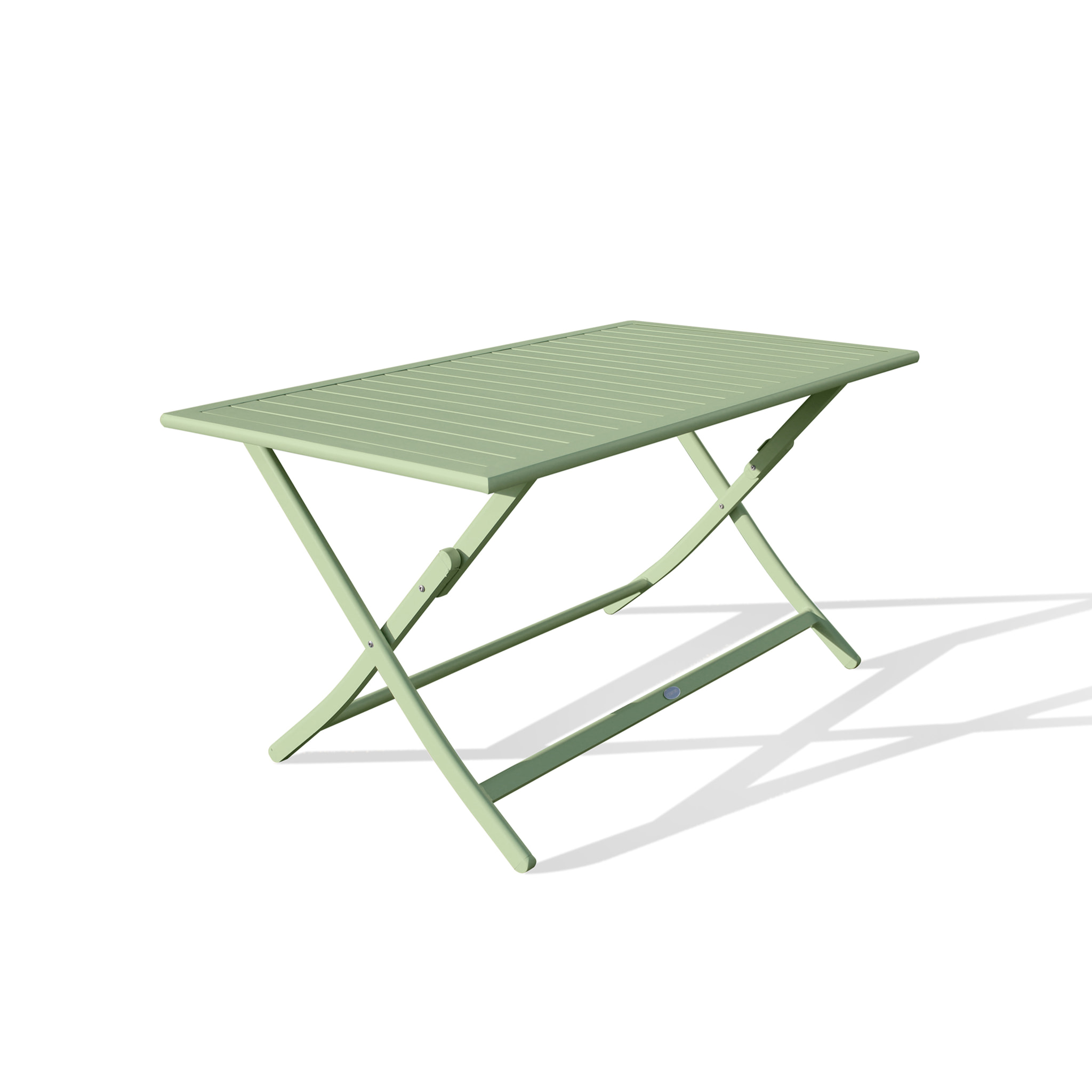 MARIUS - Table de jardin pliante en aluminium vert lagune