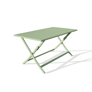 MARIUS - Table de jardin pliante en aluminium vert lagune