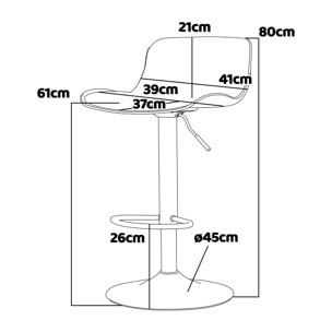 Amsterdam - Coppia di sgabelli regolabili - tortora