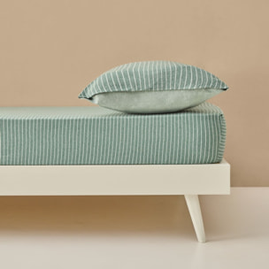 Bajera punto algodón sostenible Punto color verde Punto de algodón