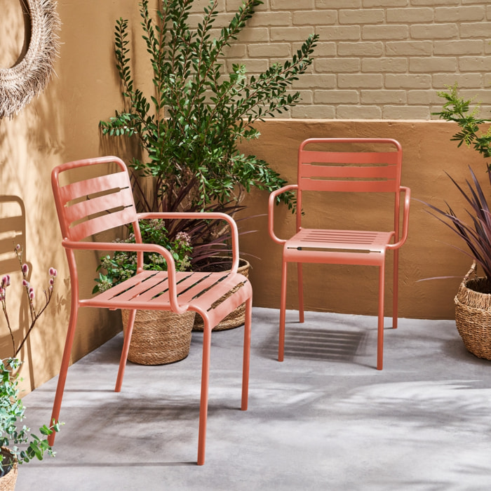 Fauteuil de jardin acier (lot de 2) AMÉLIA