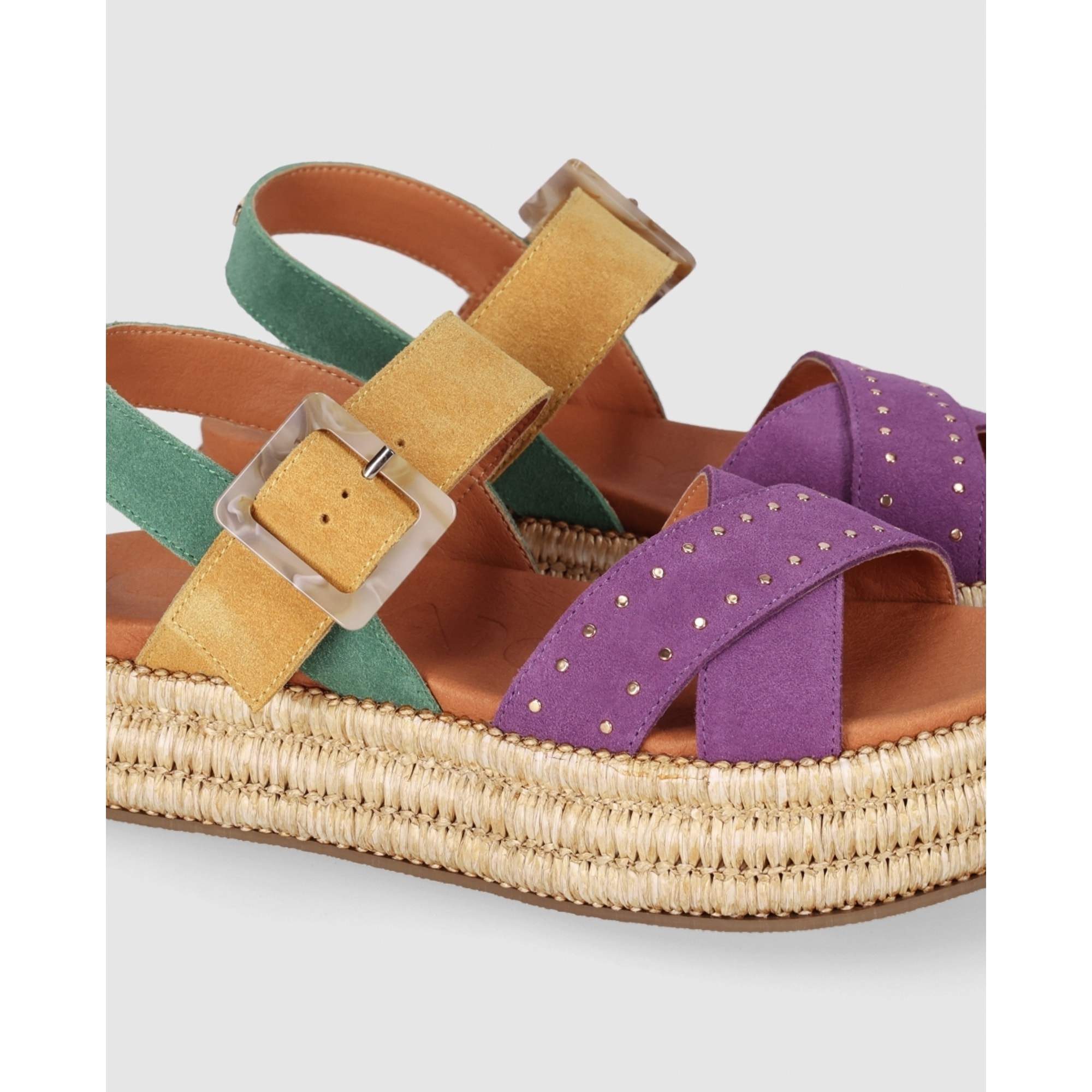 Sandalias de Serraje - Multicolor - Tacón: 5 cm