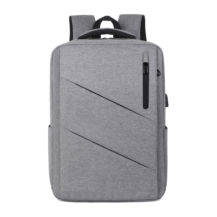 DAM Mochila para Laptop con interfaz de carga USB. 30x15x47 Cm. Color: Gris