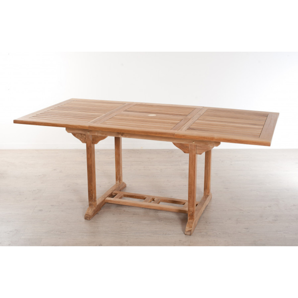 HARRIS - SALON DE JARDIN EN BOIS TECK 4/6 pers - Ensemble de jardin - 1 Table rectangulaire extensible 120/180*90 cm - 4 chaises