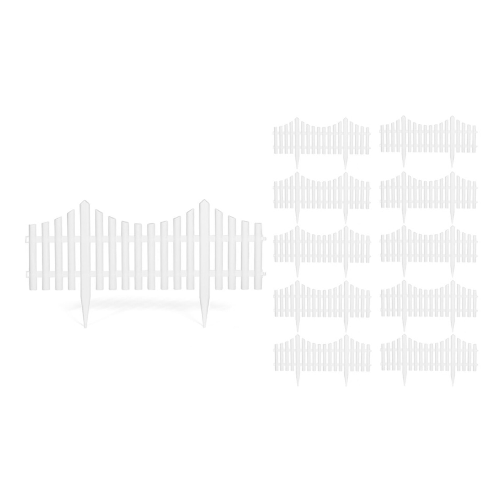 Bordurettes pour parterre en plastique blanc - lot de 10