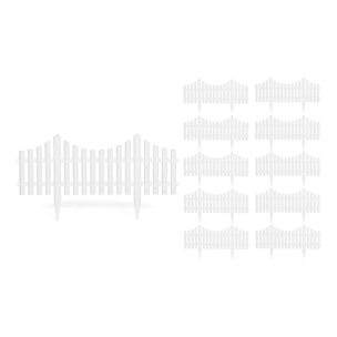 Bordurettes pour parterre en plastique blanc - lot de 10