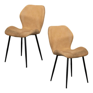 Chaise de salle à manger camel (lot de 2) HAWAI