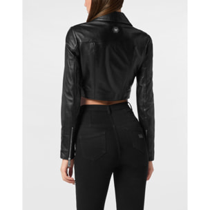 PHILIPP PLEIN Leather Biker FLAME RACING