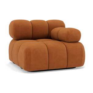 Ruby - module d'assise droit en velours texturé - Terracotta