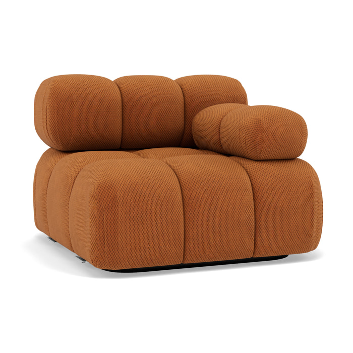 Ruby - module d'assise droit en velours texturé - Terracotta