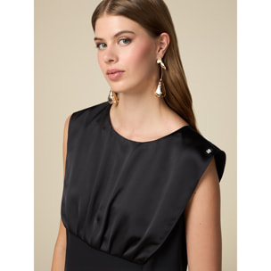 Oltre - Bi-material midi dress - Negro