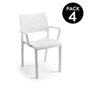 Pack 4 sillas de exterior Ocean Blanco