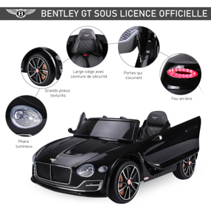 Véhicule électrique enfants 2 moteurs 108L x 60l x 43H cm télécommande effets sonores + lumineux noir Bentley