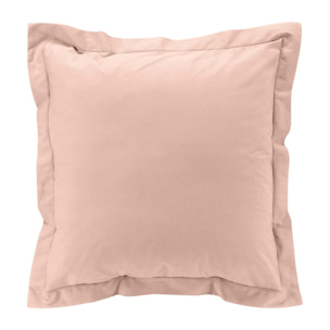 Taie d'oreiller volant plat 100% percale de coton ORIGINE - Rose