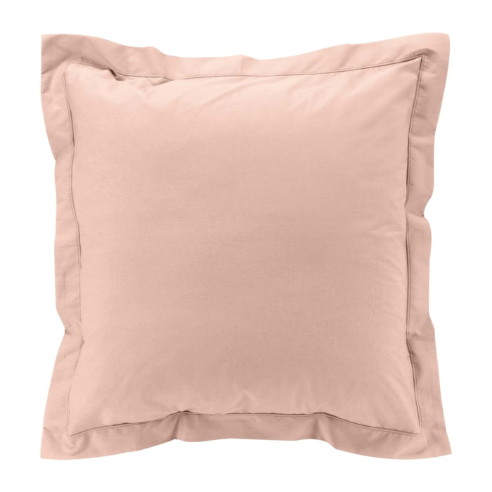 Taie d'oreiller volant plat 100% percale de coton ORIGINE - Rose