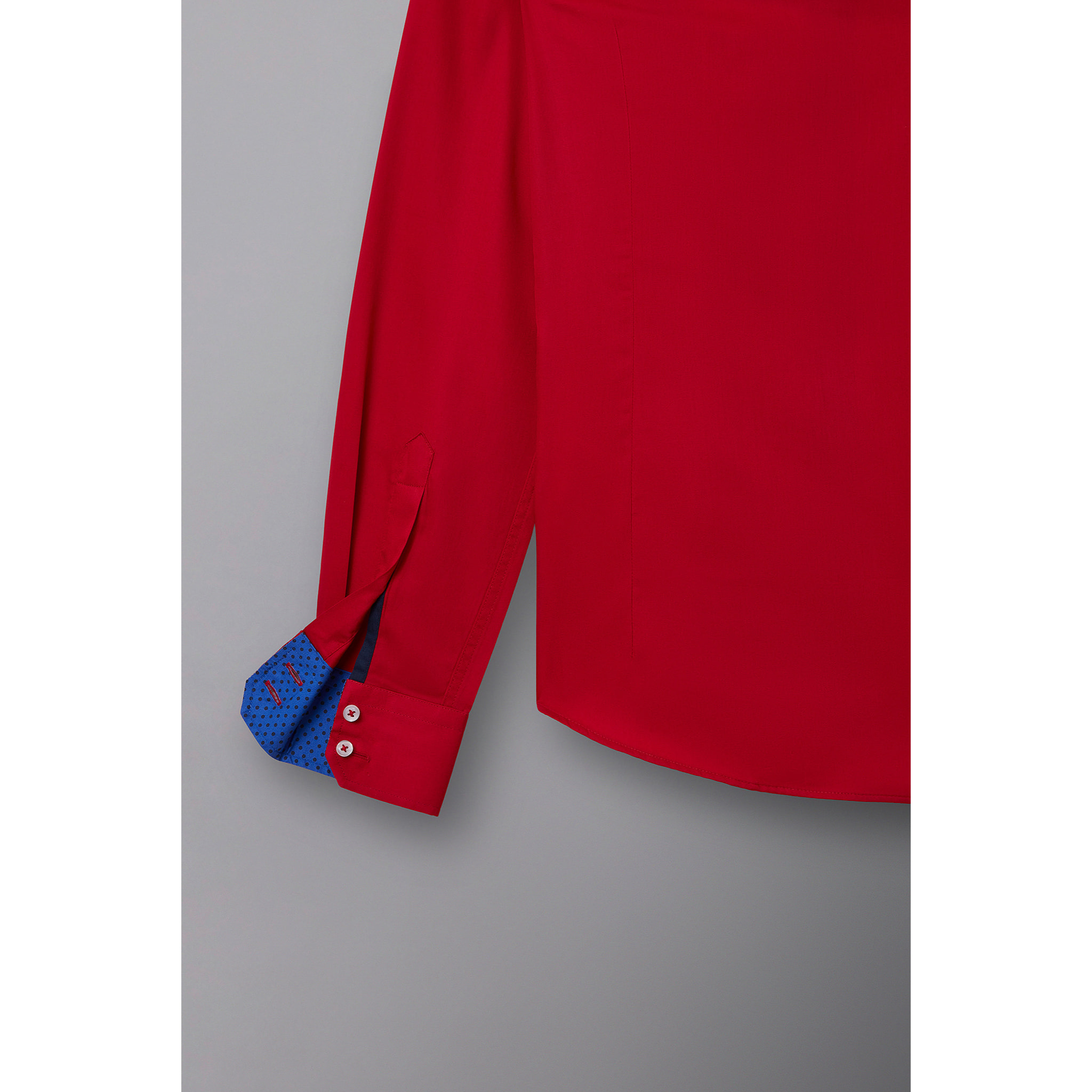 Camicia Uomo 2 Bottoni Button Down Slim Satin Unito Rosso