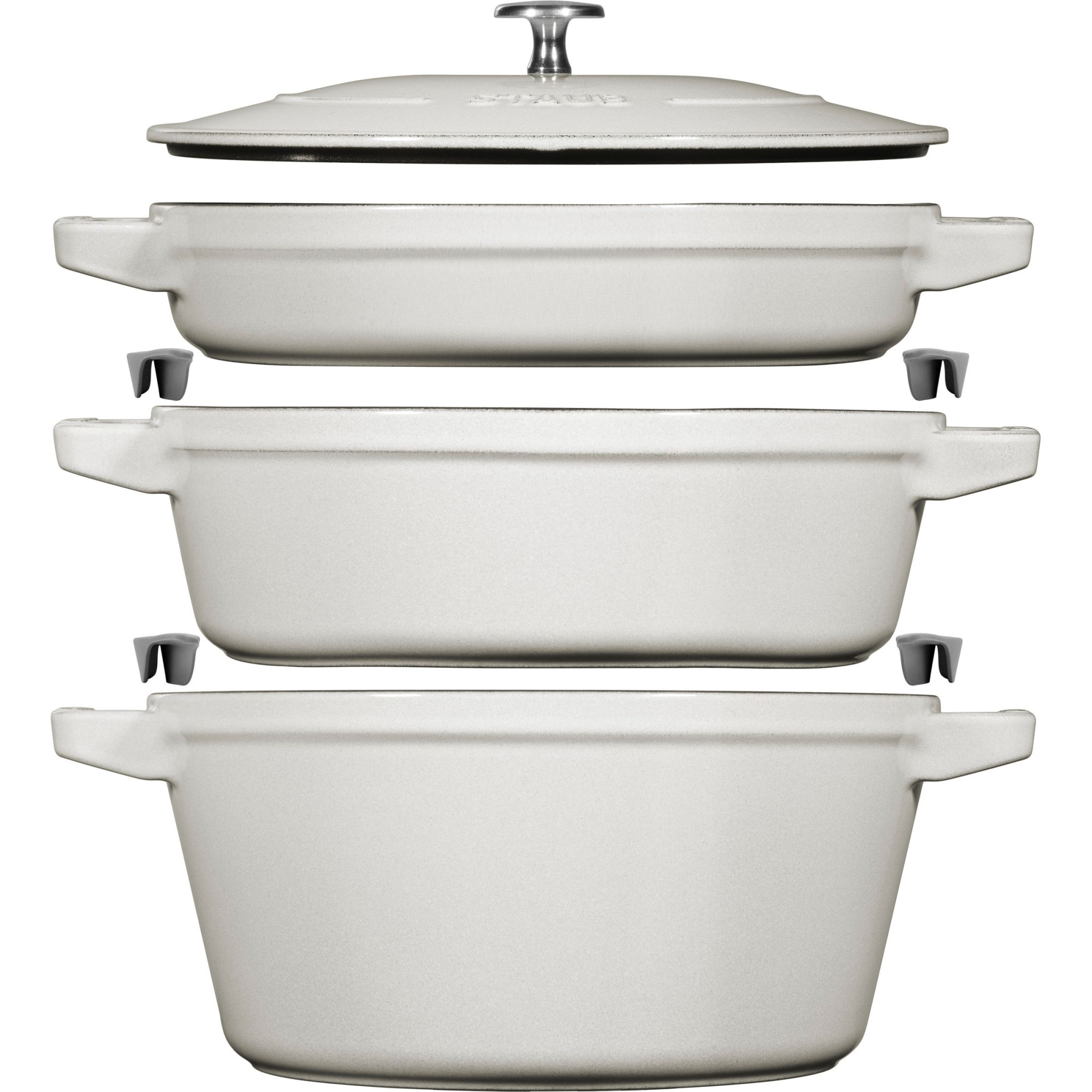 3-pcs, Set empilable, Truffe blanche