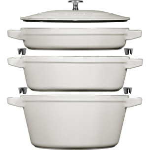 3-pcs, Set empilable, Truffe blanche