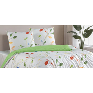 Parure housse de couette et taie(s) d'oreiller coton imprimé