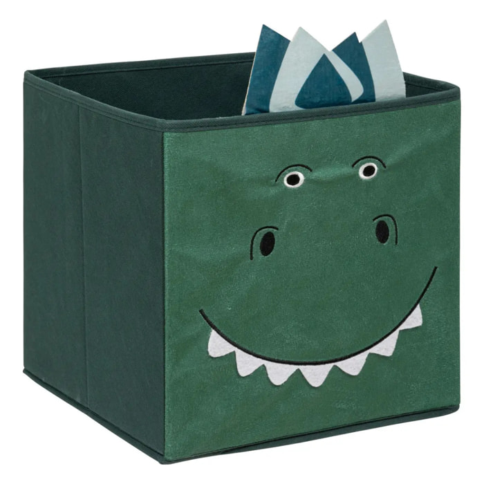 Boîte de rangement "Dinosaure" H29cm vert foncé