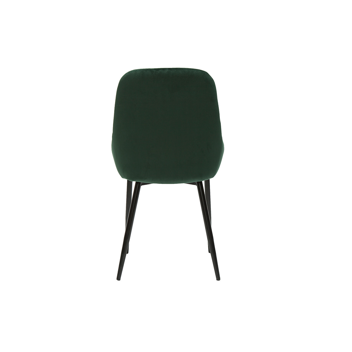 Chaises design en tissu velours vert foncé et métal noir (lot de 2) HOLO