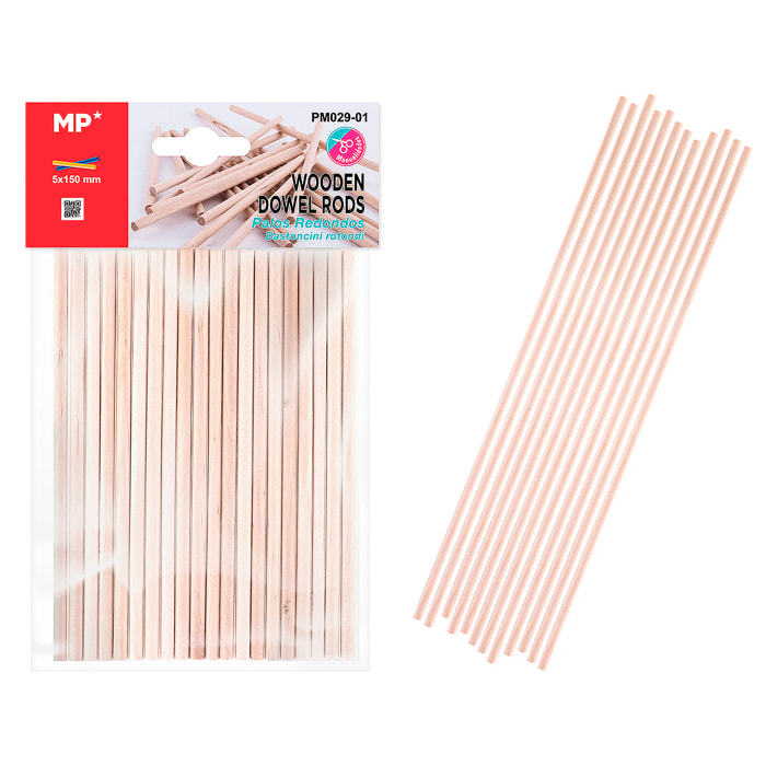 12 packs PALOS REDONDOS 5 mm 20 Uds.