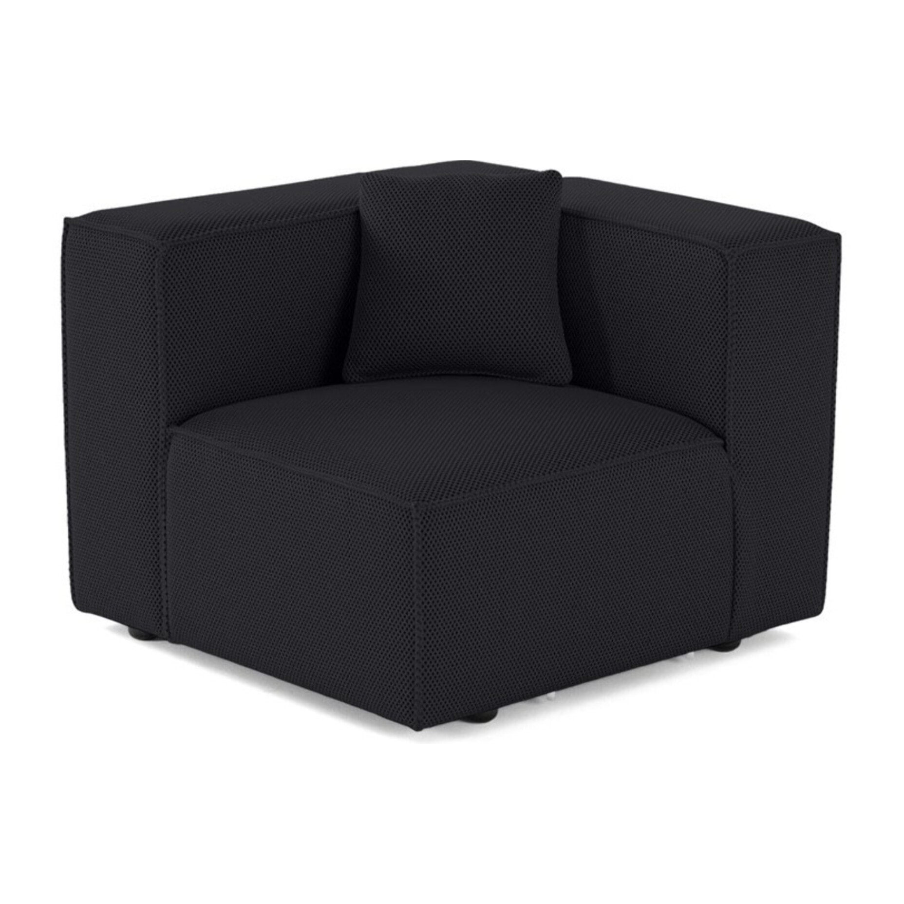 Arty - module d'assise gauche - en tissu mailles 3D - Noir