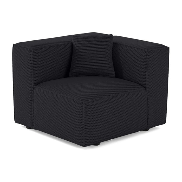 Arty - module d'assise gauche - en tissu mailles 3D - Noir