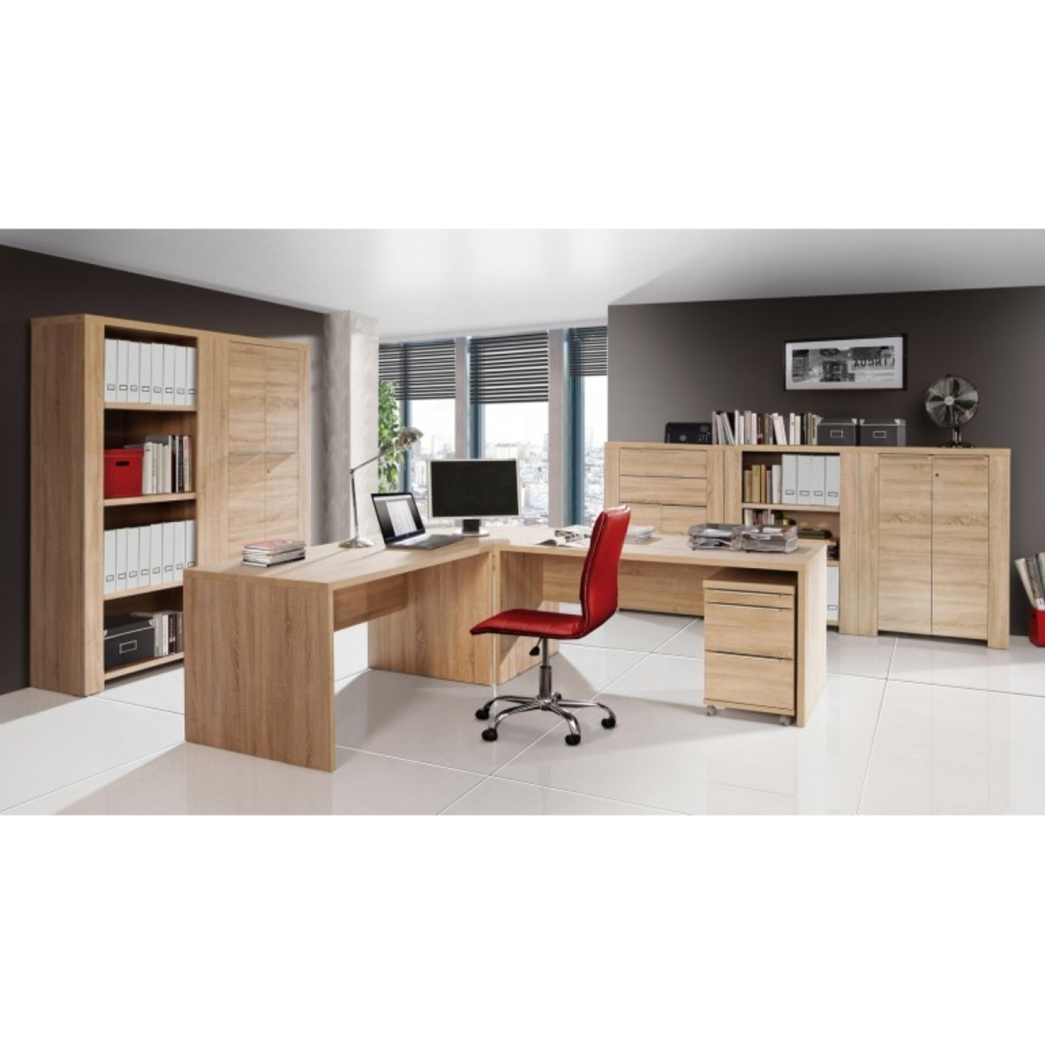 Bureau professionnel d'angle et son caisson - CALPE