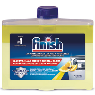 Finish Limpiamáquinas limpieza profunda para el Lavavajillas Limón, pack de 2x250ml