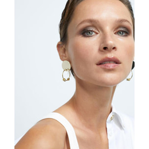 Orecchino essenziale con cerchio e ciondoli