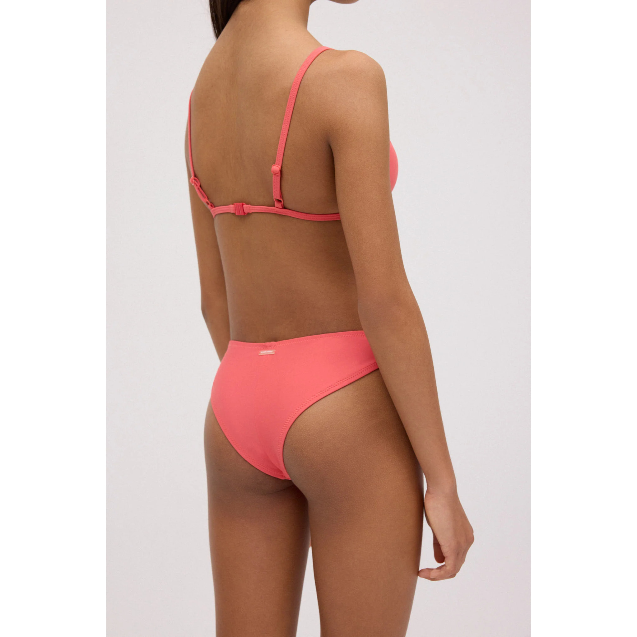 Slip bikini brasiliani per ragazzi color corallo