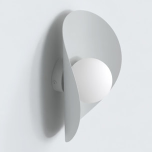 Lampada a parete Fiero in acciaio grigio