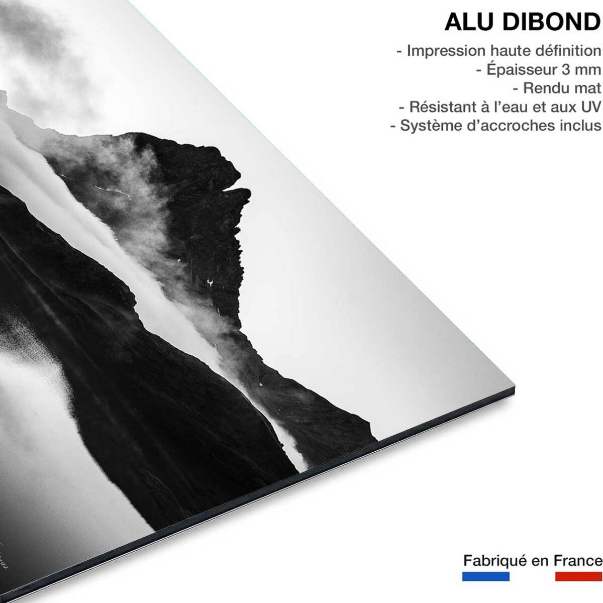 Tableau noir et blanc pic du midi d'ossau Tableau alu Dibond