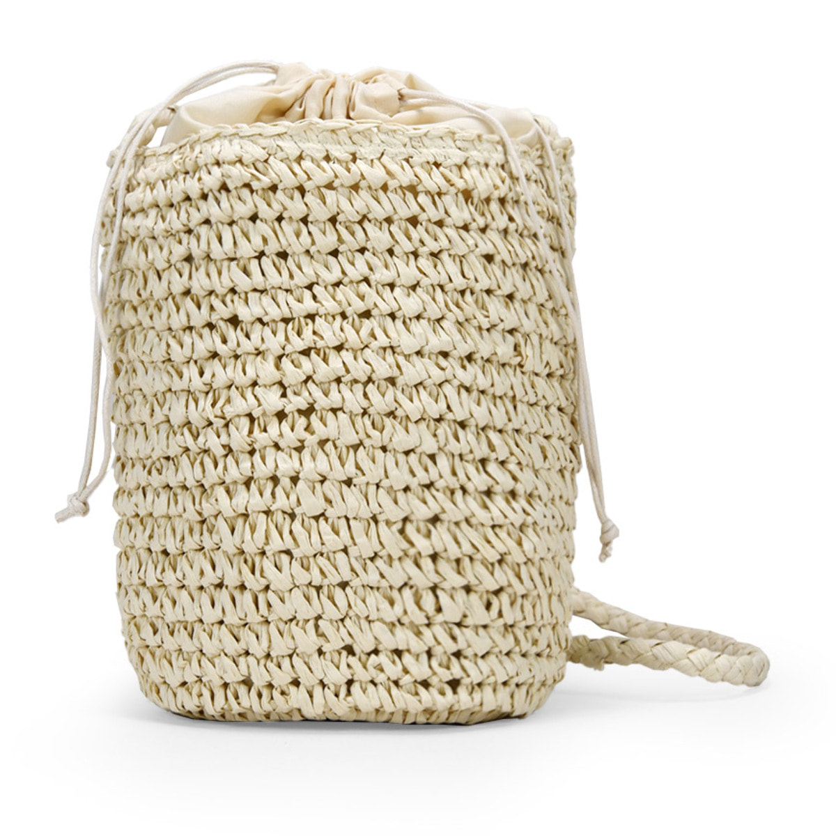 Bolso bandolera cubo de rafia beige