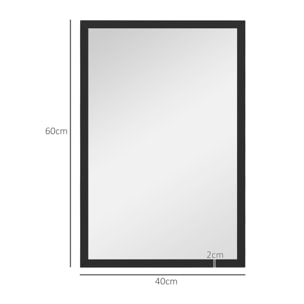 Miroir mural rectangulaire dim. 40L x 60H cm cadre bois noir