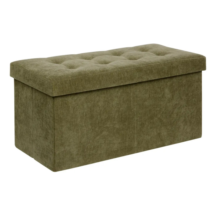 Pouf pliant double Lysandre 76x38cm vert cedre