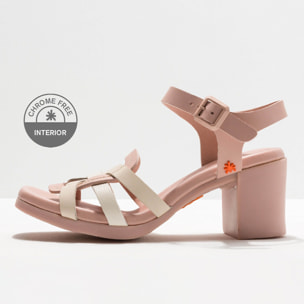 Sandalias con tacón 1842 GRASS WAXED ROSE-WHITE/ CANNES color Rose-white