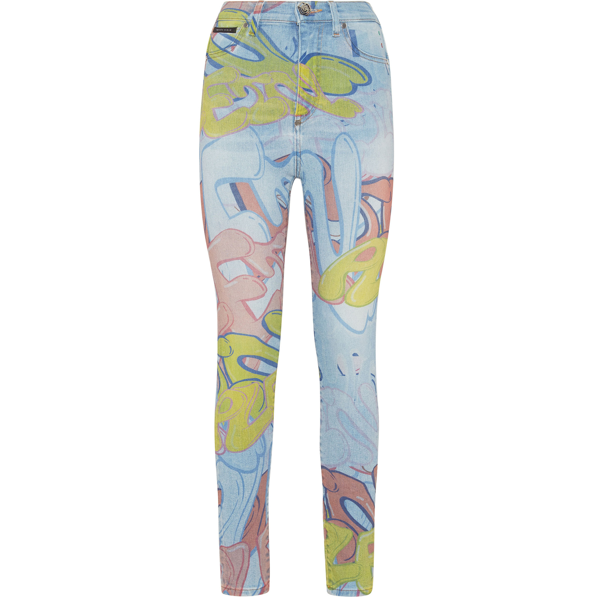 PHILIPP PLEIN Super High Waist Jegging BOMBING GRAFFITI