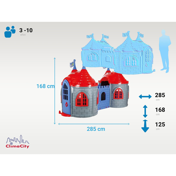 Castillo infantil de plástico con dos torres DOUBLE DRAGON CASTLE 07 964 PILSAN