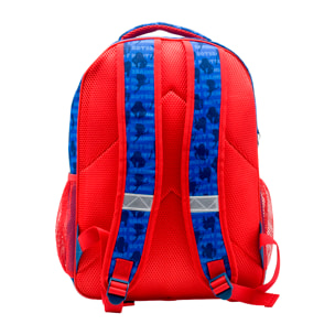 Zaino Primario Triple Compartimento Italian Brainrot. Tasca laterale. Interno completamente foderato e personalizzato. Retro imbottito. Spallacci ergonomici, regolabili e imbottiti.
