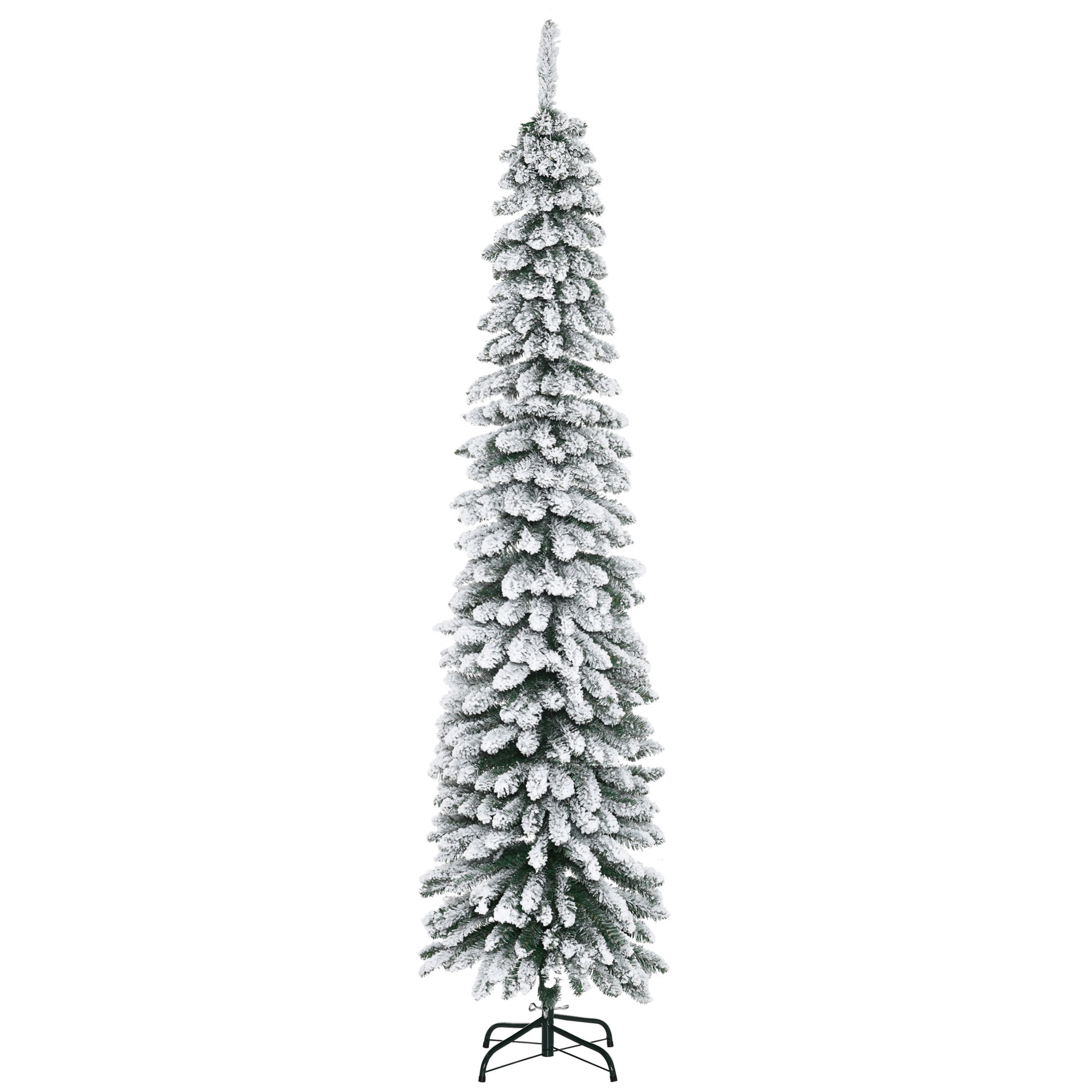 árbol de Navidad Artificial 210 cm con Nieve Ignífugo con 490 Ramas Hojas de PVC